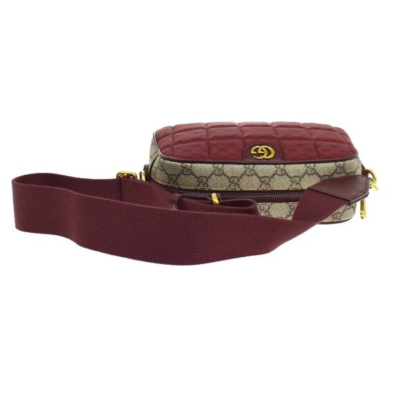 GUCCI Marmont GG Pattern Shoulder Bag Supreme Leather Canvas Brown Red - Picture 5 of 15
